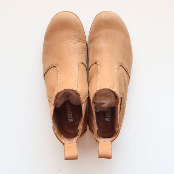 Kodiak Tan Nubuck Leather Low-Rider Original Pull-on Chelsea Ankle Boots Booties - Picture 2 of 16